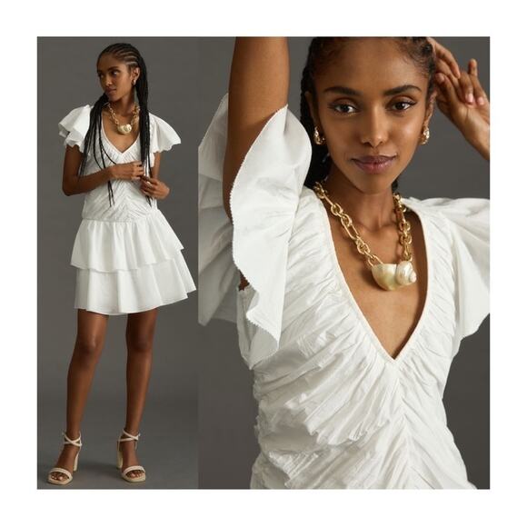 Anthropologie Love The Label Ruffled Mini Dress - Picture 16 of 16